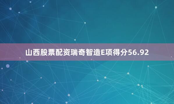 山西股票配资瑞奇智造E项得分56.92